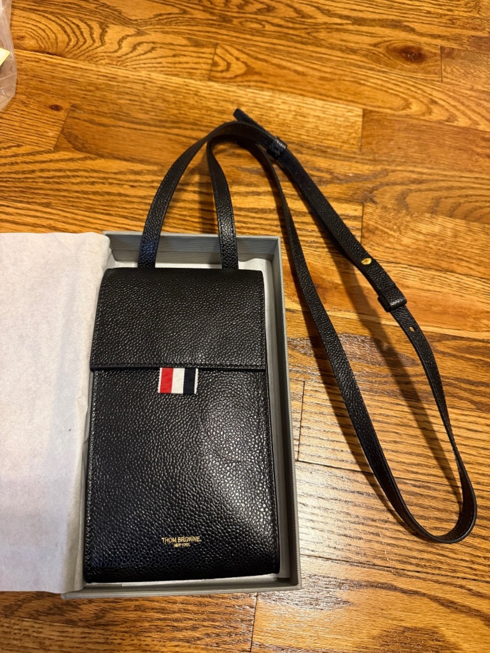 Thom Browne crossbody phone holder bag